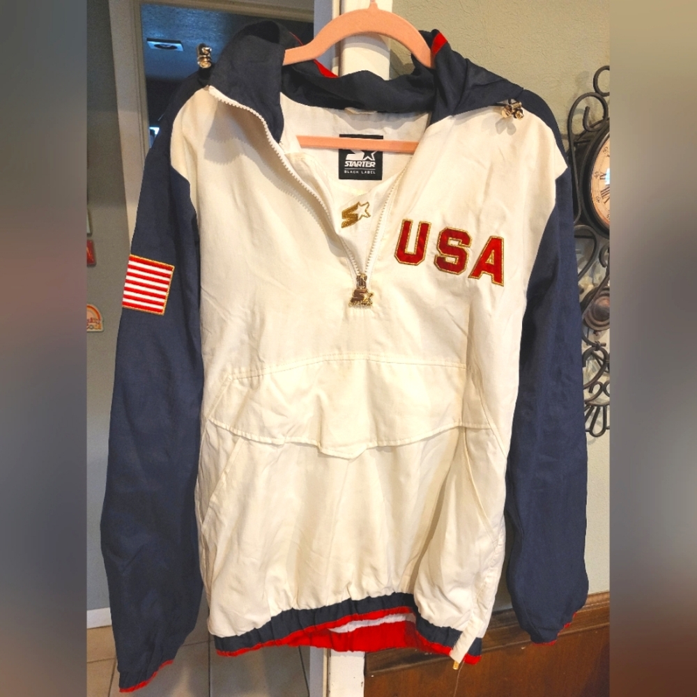 Vintage Olympic Team USA 🇺🇸 Starter Black Label Jacket Size S EUC